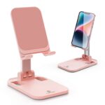 Pink Adjustable Folding Phone Stand: Compact Desktop Holder for Your Phone - Payfisia