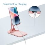 Pink Adjustable Folding Phone Stand: Compact Desktop Holder for Your Phone - Payfisia