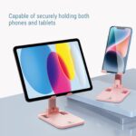 Pink Adjustable Folding Phone Stand: Compact Desktop Holder for Your Phone - Payfisia