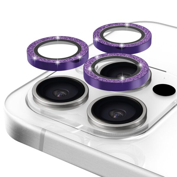 Casing Bee Glitter Camera Lens Protector for iPhone Dark Purple - Payfisia