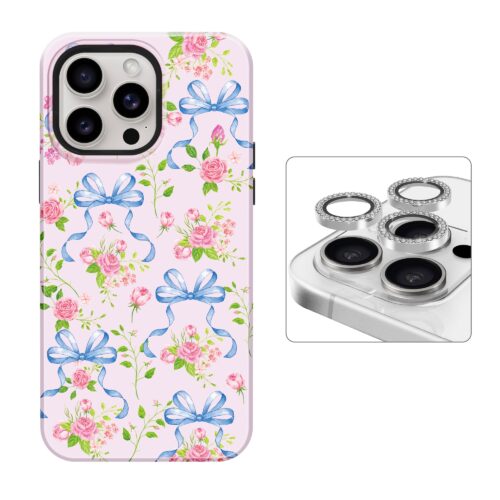 2 IN 1 Bundle Coquette iPhone Case + Silver Bling Lens Protector - Payfisia