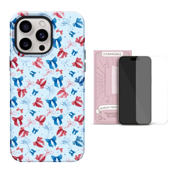 2 IN 1 Bundle Bow Gala iPhone Case + Screen Protector - Payfisia