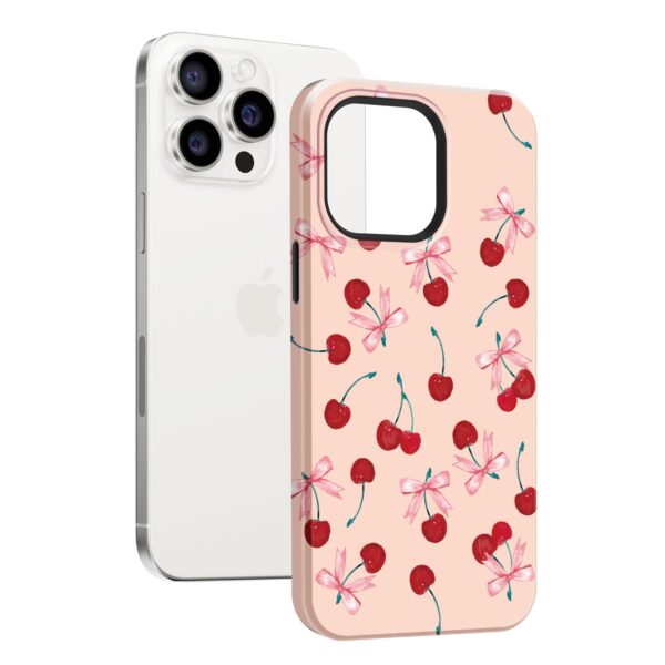 2 IN 1 Bundle Ms. Cherry iPhone Case + Silver Bling Lens Protector - Payfisia