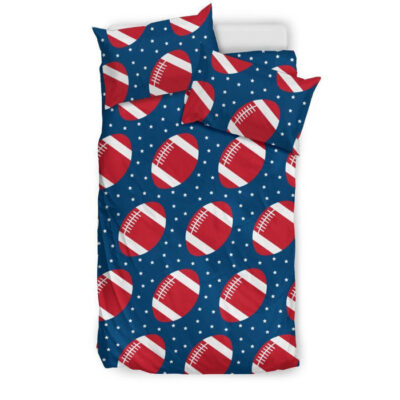 American Football Rugby Ball Print Pattern Duvet Cover Bedding Set - Payfisia