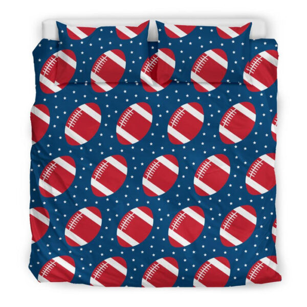 American Football Rugby Ball Print Pattern Duvet Cover Bedding Set - Payfisia