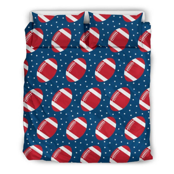 American Football Rugby Ball Print Pattern Duvet Cover Bedding Set - Payfisia