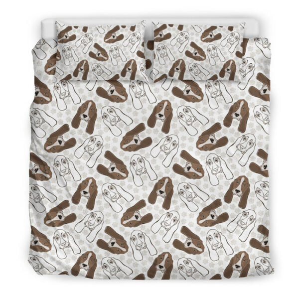 Basset Hound Dog Pattern Print Duvet Cover Bedding Set - Payfisia