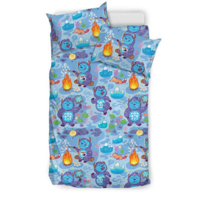 Bigfoot Blue Pattern Print Duvet Cover Bedding Set - Payfisia