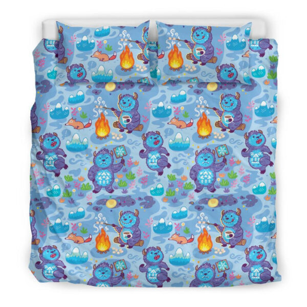 Bigfoot Blue Pattern Print Duvet Cover Bedding Set - Payfisia