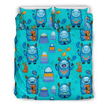 Blue Bigfoot Pattern Print Duvet Cover Bedding Set - Payfisia