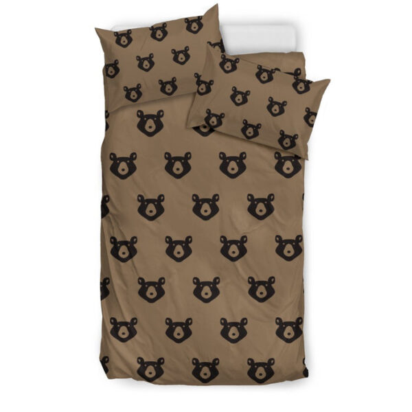 Brown Teddy Bear Pattern Print Duvet Cover Bedding Set - Payfisia