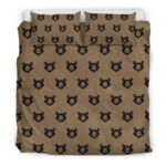 Brown Teddy Bear Pattern Print Duvet Cover Bedding Set - Payfisia