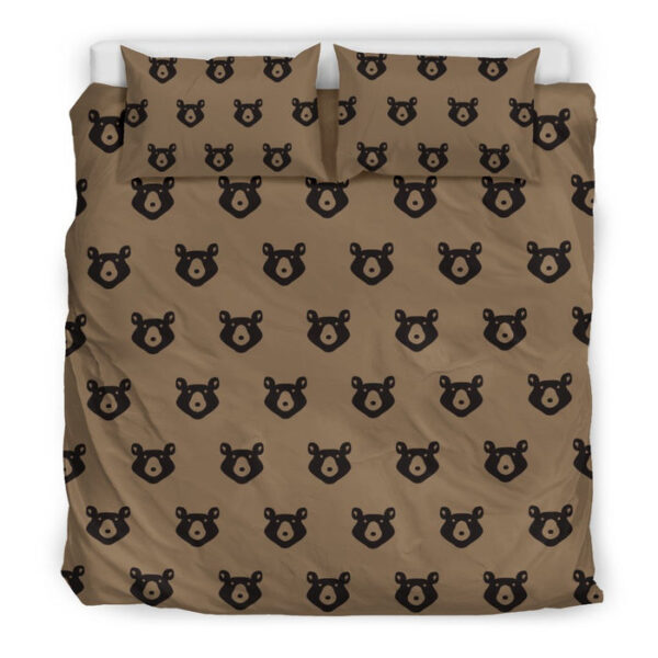 Brown Teddy Bear Pattern Print Duvet Cover Bedding Set - Payfisia
