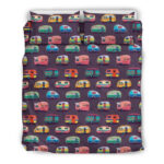Camper Van Pattern Print Duvet Cover Bedding Set - Payfisia