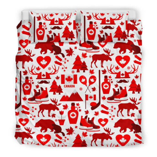Canada Love Pattern Print Duvet Cover Bedding Set - Payfisia