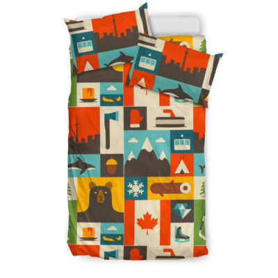 Canada Pattern Print Duvet Cover Bedding Set - Payfisia