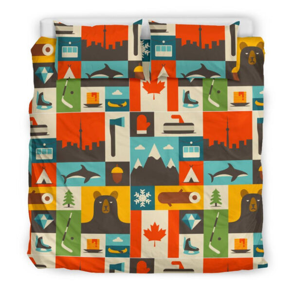 Canada Pattern Print Duvet Cover Bedding Set - Payfisia