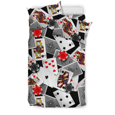 Casino Poker Print Pattern Duvet Cover Bedding Set - Payfisia