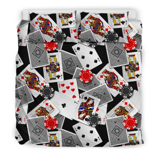 Casino Poker Print Pattern Duvet Cover Bedding Set - Payfisia