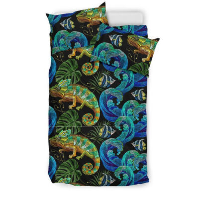 Chameleon Pattern Print Duvet Cover Bedding Set - Payfisia