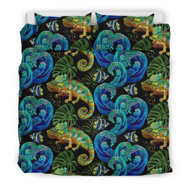 Chameleon Pattern Print Duvet Cover Bedding Set - Payfisia
