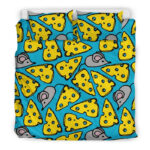 Cheese Mouse Pattern Print Duvet Cover Bedding Set - Payfisia