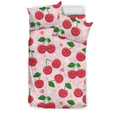 Cherry Print Pattern Duvet Cover Bedding Set - Payfisia