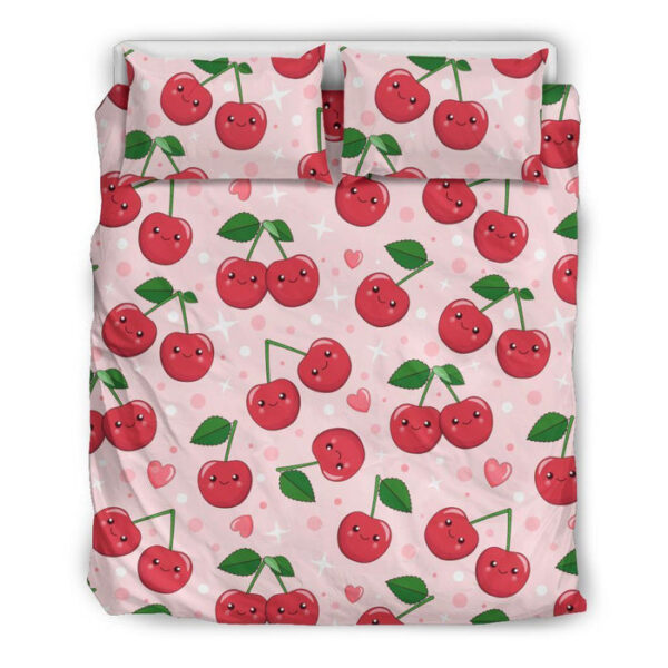 Cherry Print Pattern Duvet Cover Bedding Set - Payfisia