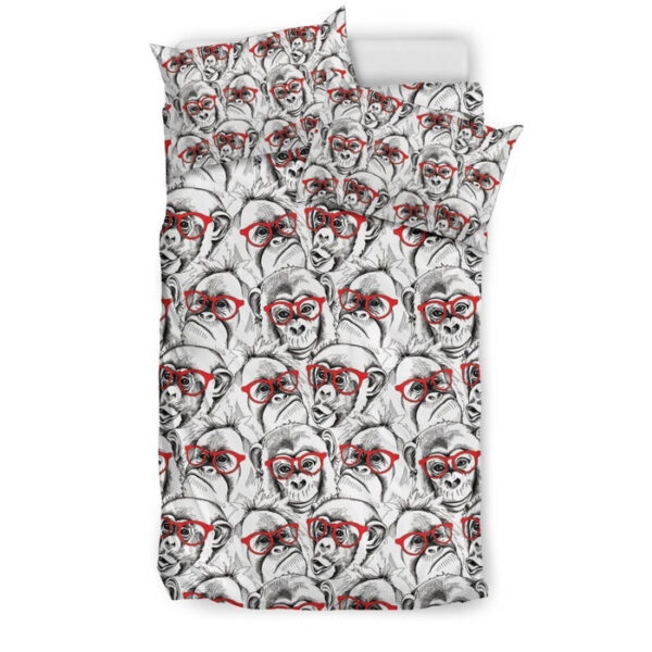 Chimp Monkey Pattern Print Duvet Cover Bedding Set - Payfisia