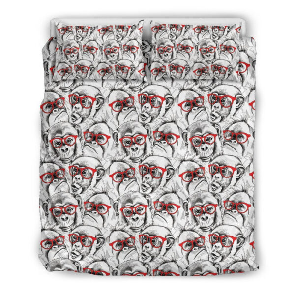Chimp Monkey Pattern Print Duvet Cover Bedding Set - Payfisia