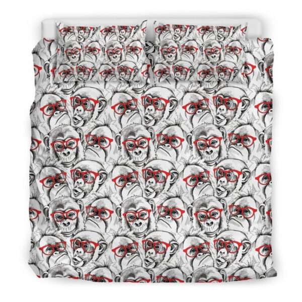 Chimp Monkey Pattern Print Duvet Cover Bedding Set - Payfisia