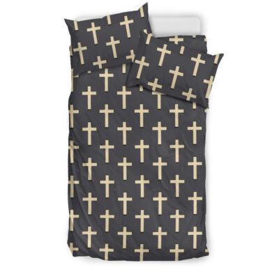 Christian Cross Pattern Print Duvet Cover Bedding Set - Payfisia