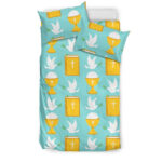 Christian Dove Pattern Print Duvet Cover Bedding Set - Payfisia