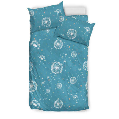 Dandelion Blue Pattern Print Duvet Cover Bedding Set - Payfisia