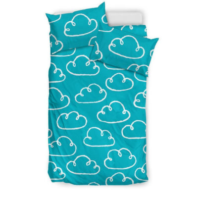 Drawn Cloud Pattern Print Duvet Cover Bedding Set - Payfisia
