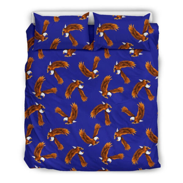 Eagle Blue Pattern Print Duvet Cover Bedding Set - Payfisia