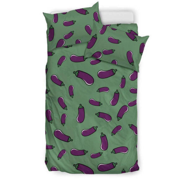 Eggplant Pattern Print Duvet Cover Bedding Set - Payfisia