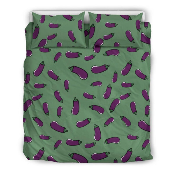 Eggplant Pattern Print Duvet Cover Bedding Set - Payfisia