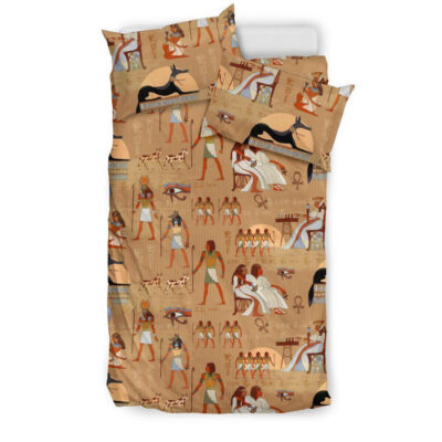 Egyptian Pattern Print Duvet Cover Bedding Set - Payfisia