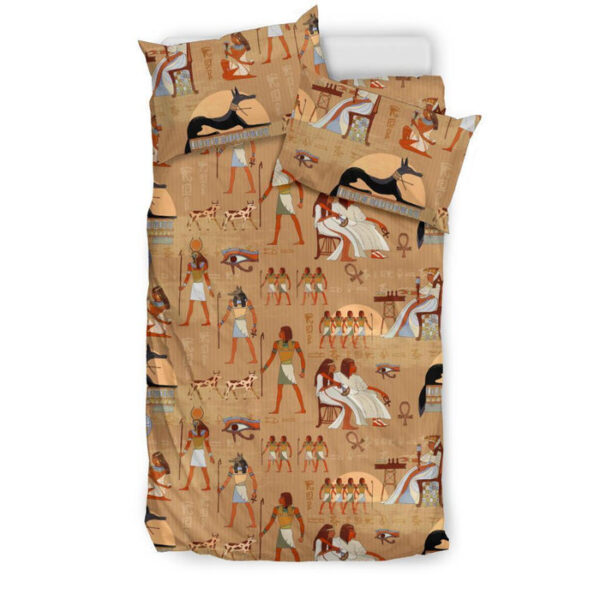 Egyptian Pattern Print Duvet Cover Bedding Set - Payfisia