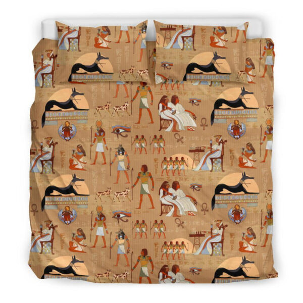 Egyptian Pattern Print Duvet Cover Bedding Set - Payfisia