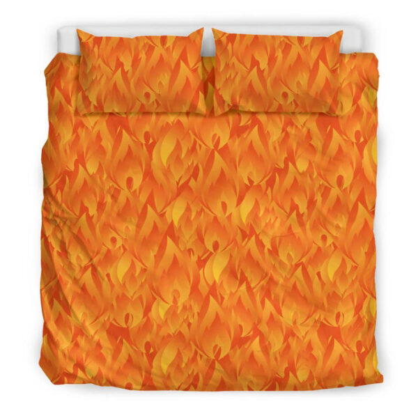 Flame Fire Pattern Print Duvet Cover Bedding Set - Payfisia