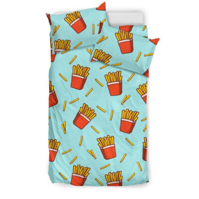 French Fries Print Pattern Duvet Cover Bedding Set - Payfisia