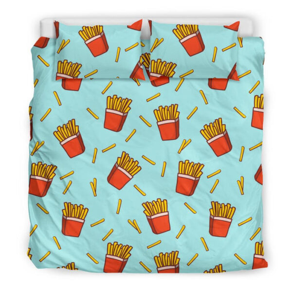 French Fries Print Pattern Duvet Cover Bedding Set - Payfisia