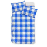 Gingham Blue Pattern Print Duvet Cover Bedding Set - Payfisia