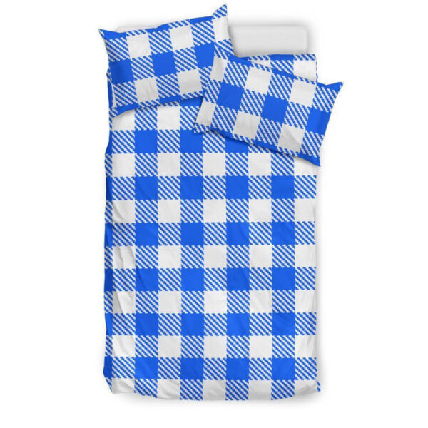 Gingham Blue Pattern Print Duvet Cover Bedding Set - Payfisia