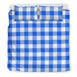 Gingham Blue Pattern Print Duvet Cover Bedding Set - Payfisia
