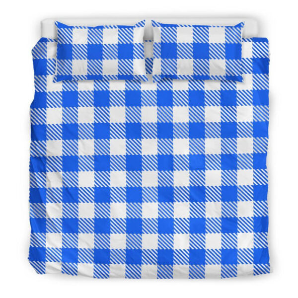 Gingham Blue Pattern Print Duvet Cover Bedding Set - Payfisia