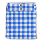 Gingham Blue Pattern Print Duvet Cover Bedding Set - Payfisia