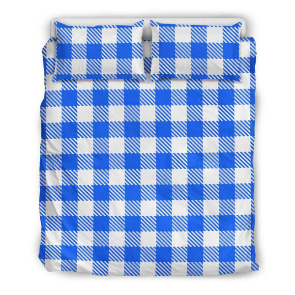 Gingham Blue Pattern Print Duvet Cover Bedding Set - Payfisia